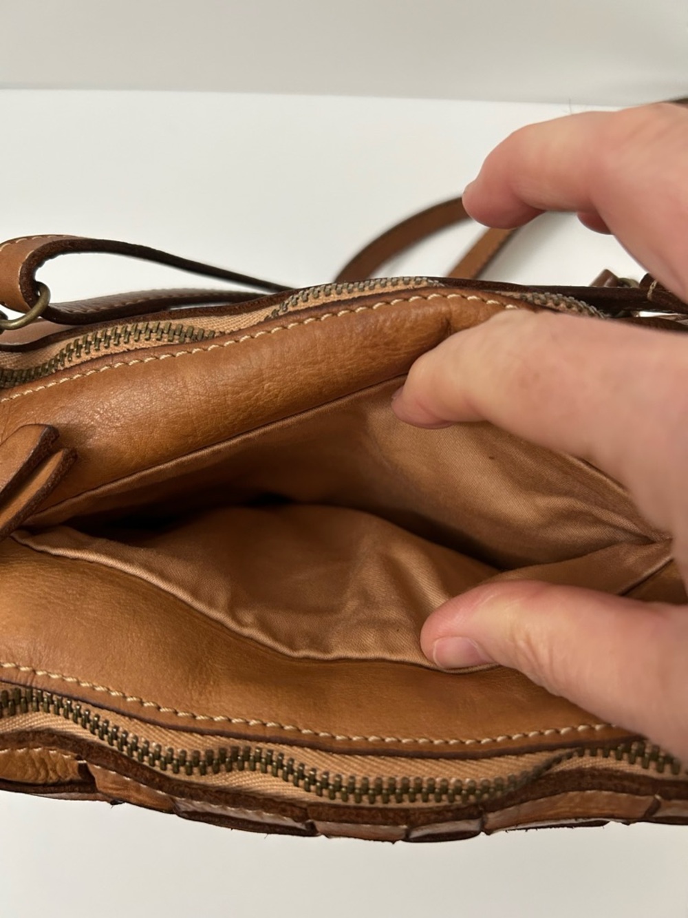 Constanza Rota - Woven Leather Crossbody Bag. Made in Italy - Picture 7 of 16